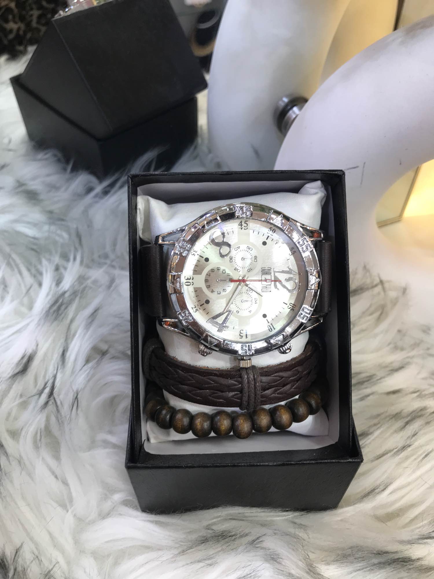 Jewels Of Nepal Brown And Black Watch Set For Men - Image 4