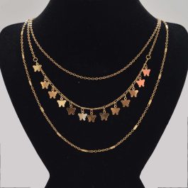 Jewels Of Nepal Butterfly Designed 3 Layer Chain/ Necklace For Women