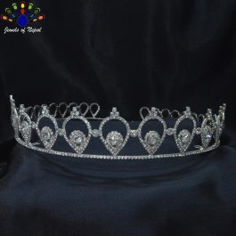 Golden/White Stunning Bridal Full Head Round Crown/Hair Embellishment For Women