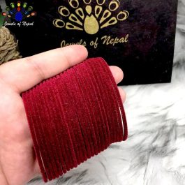 Maroon Velvet Bangles / Chura / Chudi For Women- 2 dozens (24pcs) | Maroon Velvet Covered Bangle For Women - 24 Pieces