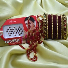 Jewels of Nepal Bridal / Teej Special Bala / Chura / Churi / Maroon Velvet Bangles Set for Women