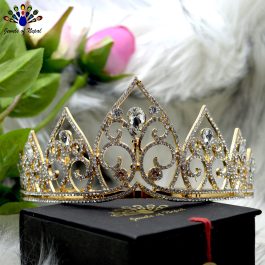 Golden/White Stunning Bridal Tiara Crown/Hair Embellishment For Women