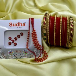 Jewels of Nepal Bridal / Teej Special Bala / Chura / Churi / Red Velvet Bangles Set for Women