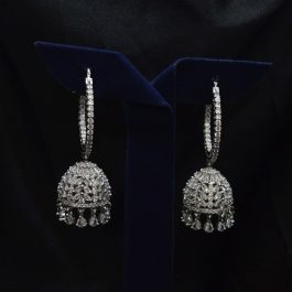 Jewels of Nepal American Diamond/CZ Stone Studded Ring Pinjada Earrings For Women