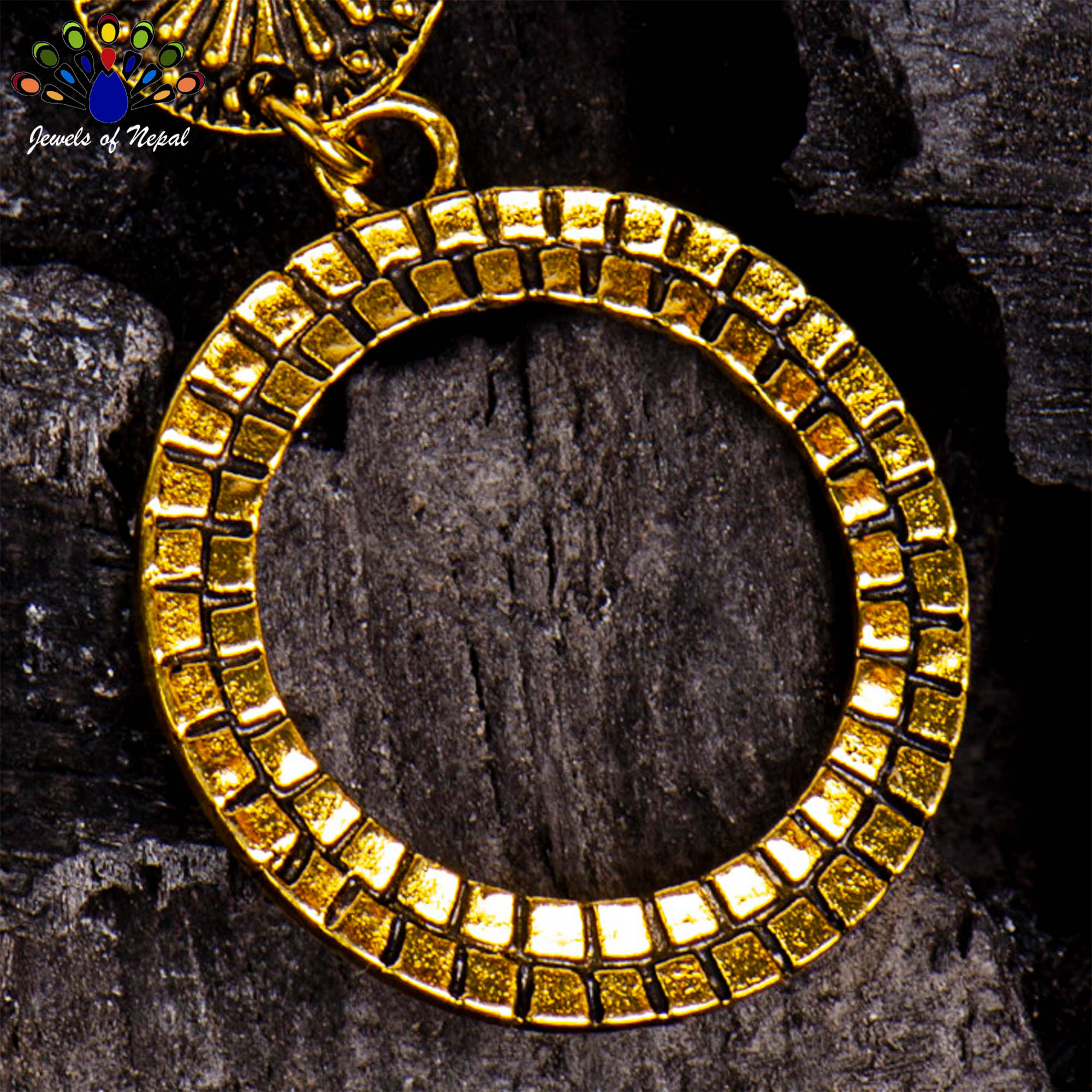 Golden/Silver Aztec Patterned Double Circular Earrings For Women - Image 6
