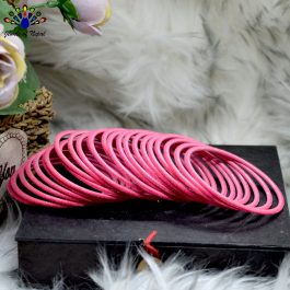 Rose Pink / Gajri Velvet Bangles For Women- 2 dozens (24pcs)