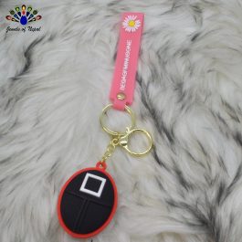 Jewels of Nepal Squid Game Series Designed Oval Key Chain with Strap