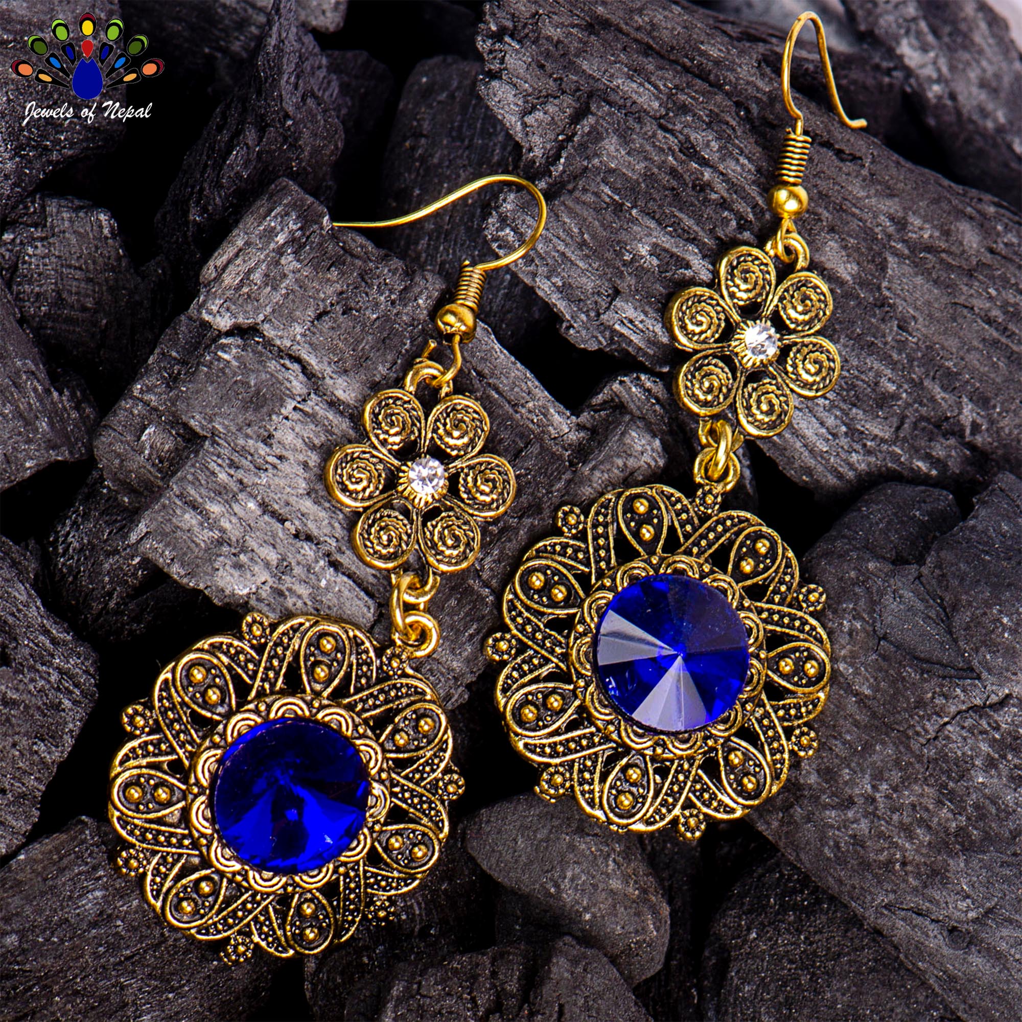 Floral Designed Round Drop Earrings For Women - Image 14