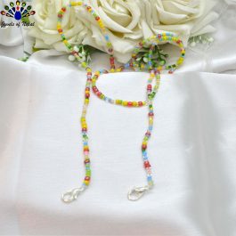 Jewels Of Nepal Multicolored Potey Beaded Face Mask Holder Mala / Chain For Women