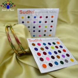 Jewels of Nepal Shrawan/Teej Special Green, Red, Yellow Glass (Kaanch) Bala / Chura / Churi / Bangles Set for Women