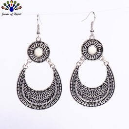 Silver/Golden Chandbali Drop Dangling Earrings For Women