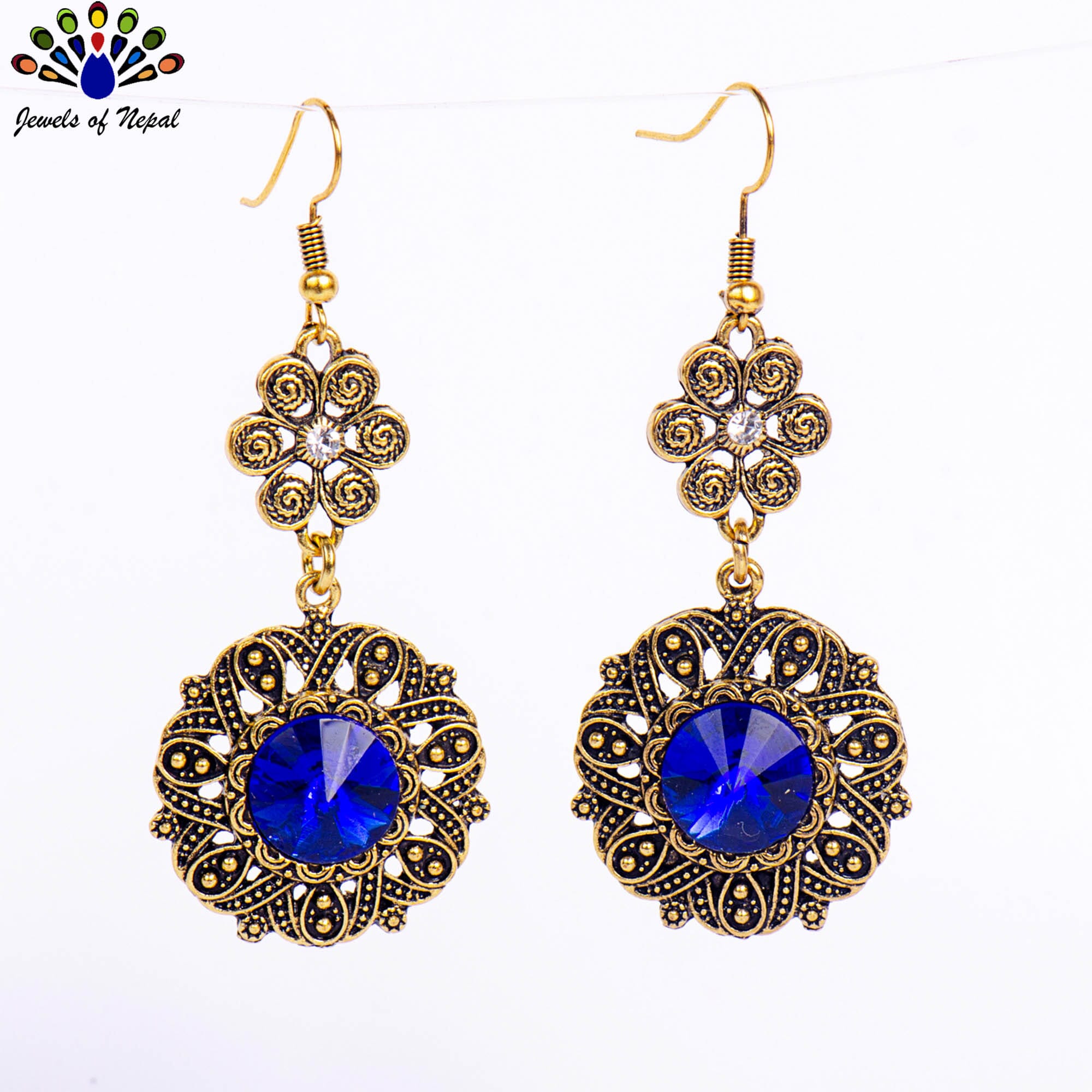 Floral Designed Round Drop Earrings For Women - Image 13