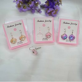 Jewels of Nepal Shiny Single Stone Studded Juli Style Loop Earrings for Women