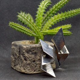 Silver Abstract Shaped Metallic Light Earrings For Women