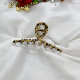 Jewels of Nepal Trendy Infinity Designed Printed Metallic Medium Hair Claw Clip For Women