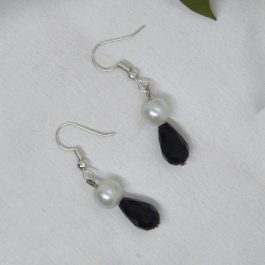 Jewels of Nepal Faux Crystal Moti Drop Earrings For Women