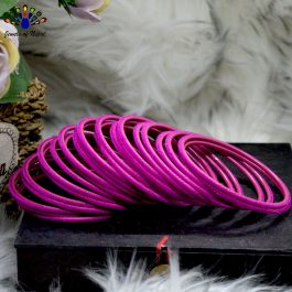 Fuchsia Pink Velvet Bangles For Women- 2 dozens (24pcs)