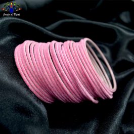 Jewels of Nepal Light Pink Velvet Bangles For Women- 2 dozens (24pcs)