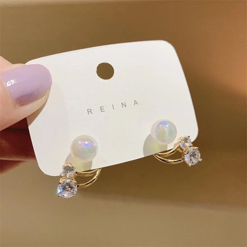 Jewels of Nepal CZ Stones Studded S925 Stylish Double Sided (Jacket) Earrings For Women - Image 2