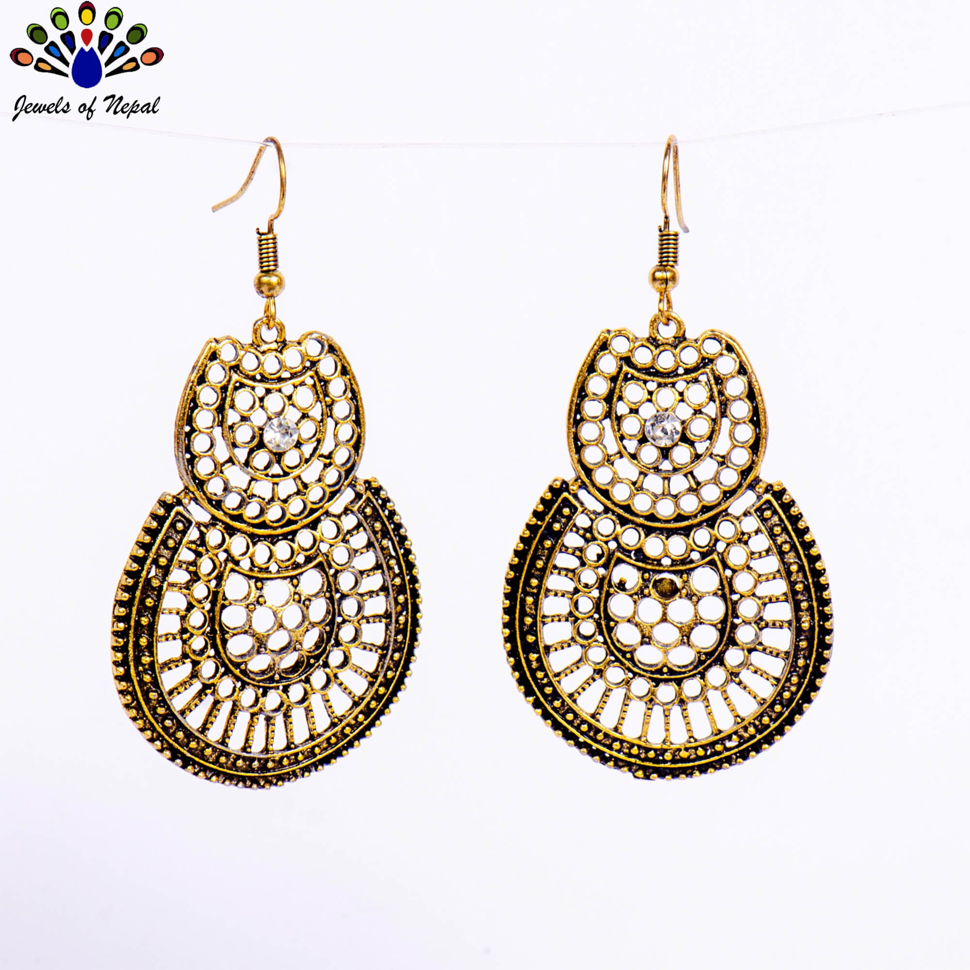 Cutout Patterned Circular Dangle Earrings For Women - Image 4