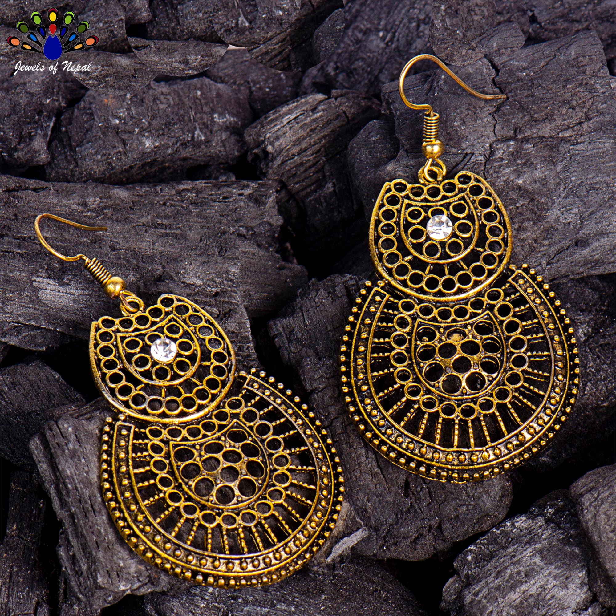 Cutout Patterned Circular Dangle Earrings For Women - Image 3