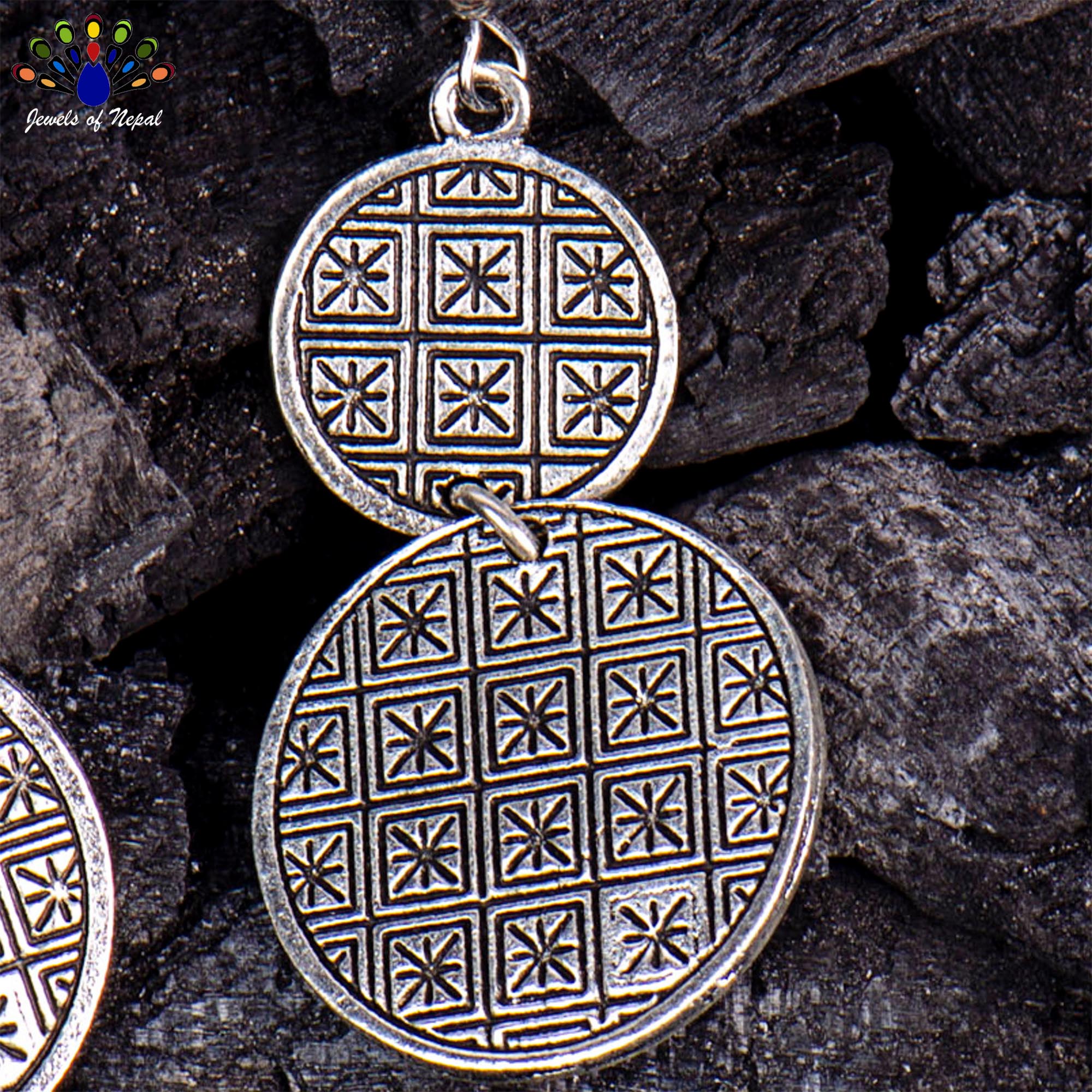 Gold/Silver Patterned Round Earrings For Women - Image 6