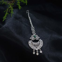 White American Diamond Stone Studded Maang tikka For Women