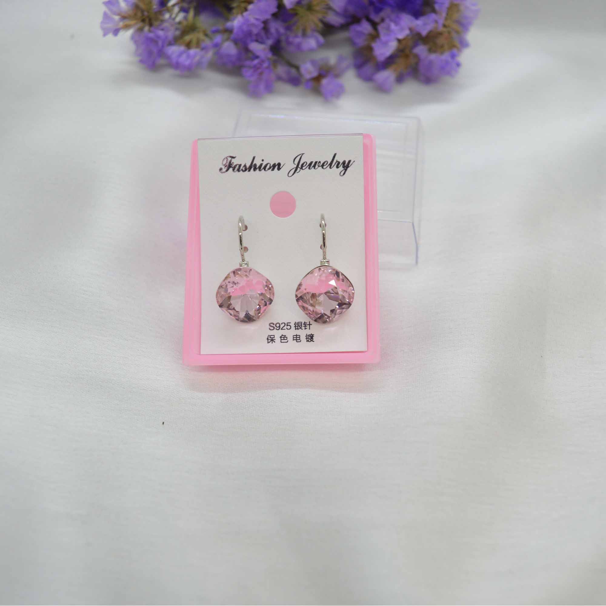 Jewels of Nepal Shiny Single Stone Studded Juli Style Loop Earrings for Women - Image 2