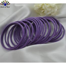 Jewels of Nepal Deep Lavender / Purple Velvet Bangles For Women- 2 dozens (24pcs)