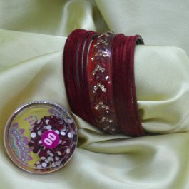 Jewels of Nepal Bridal / Teej Special Bala / Chura / Churi / Maroon Bangles Set for Women