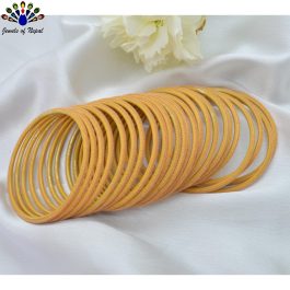 Jewels of Nepal Light Peach Velvet Bangles For Women- 2 dozens (24pcs)
