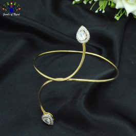 American Diamond Studded 18K Gold Plated Baajubandh / Bajuband For Women | Arm Band | Fashion Gold Plated Baajuband With Stone For Women