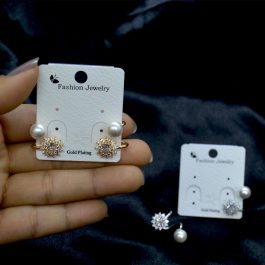 Jewels of Nepal S925 Trendy Elegant CZ Stones Studded Stylish Ear Studs For Women