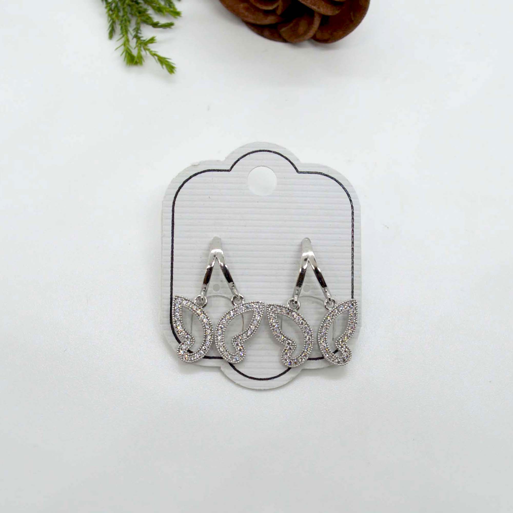 Jewels of Nepal Stone Studded Butterfly Dangling Earrings For Women - Image 2
