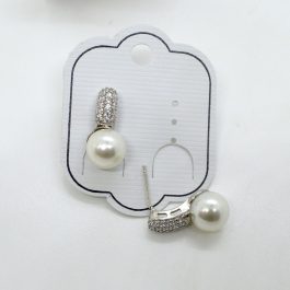 Jewels of Nepal Faux Pearl Studded Stone Top Stud Earrings For Women