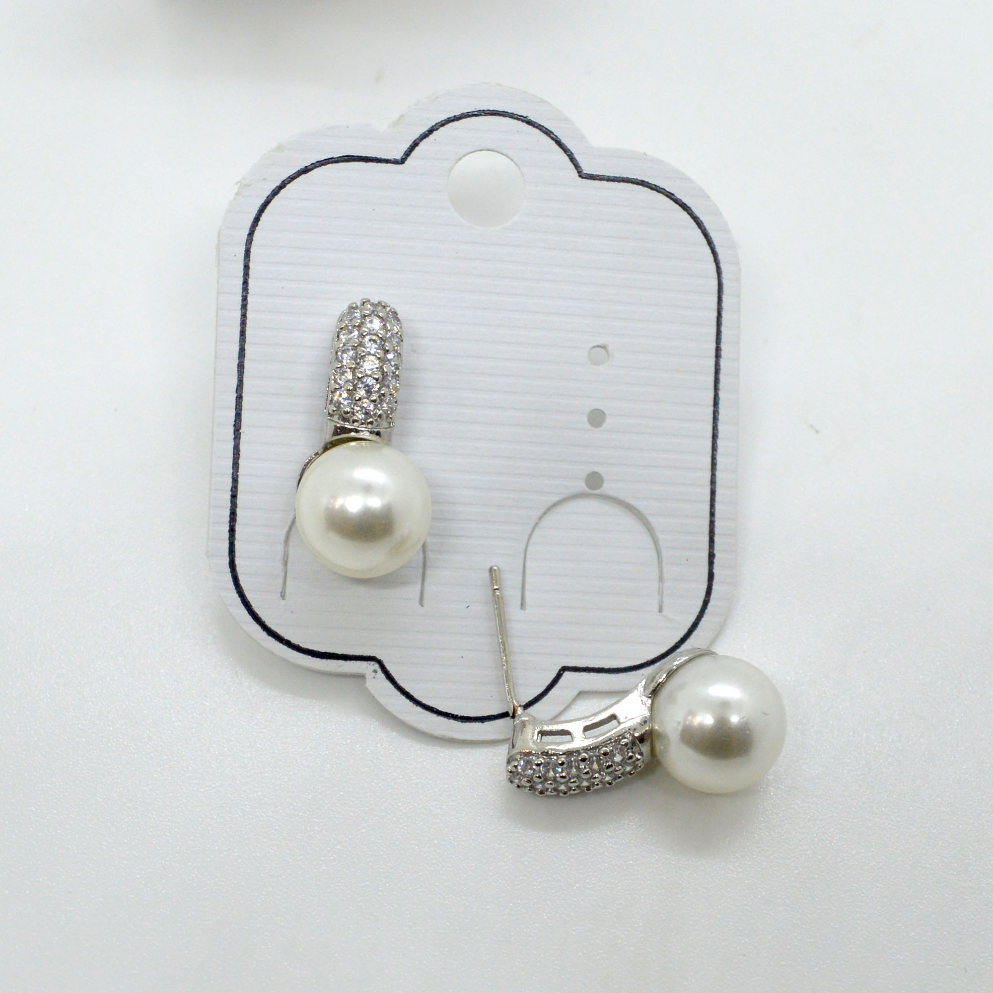 Jewels of Nepal Faux Pearl Studded Stone Top Stud Earrings For Women