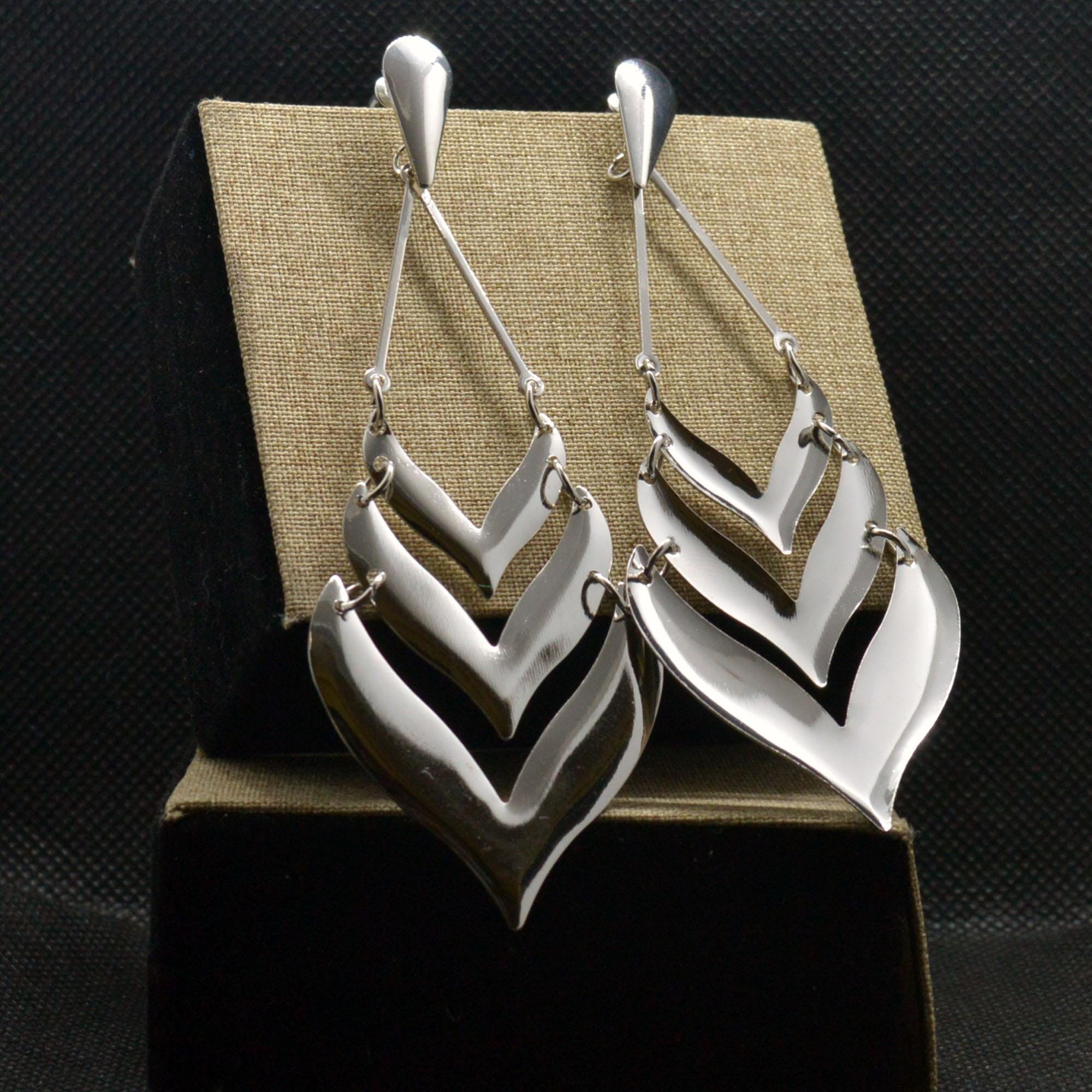 Silver Leaf Designed Light Earrings For Women