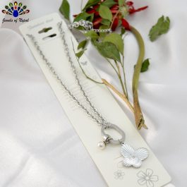 Jewels of Nepal Stainless Steel Smily Pendant Chain for Women