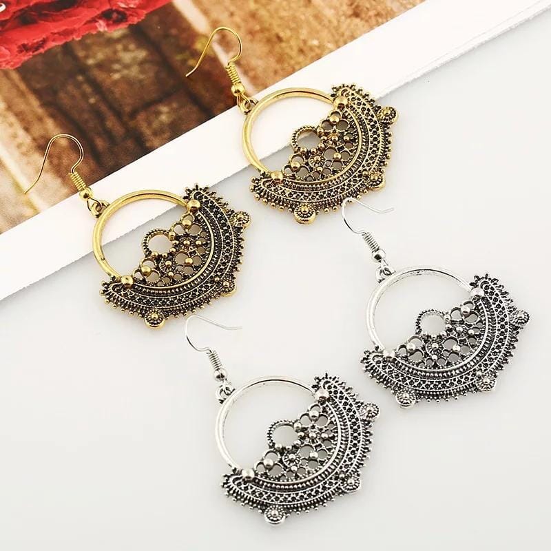 Vintage Styled Bali Textured Dangle Earrings