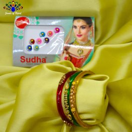 Jewels of Nepal Shrawan / Teej Special Bala / Chura / Churi / Bangles Set for Women- 1 pkt Free Tika
