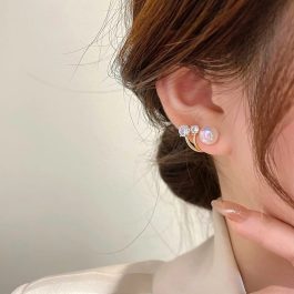 Jewels of Nepal CZ Stones Studded S925 Stylish Double Sided (Jacket) Earrings For Women