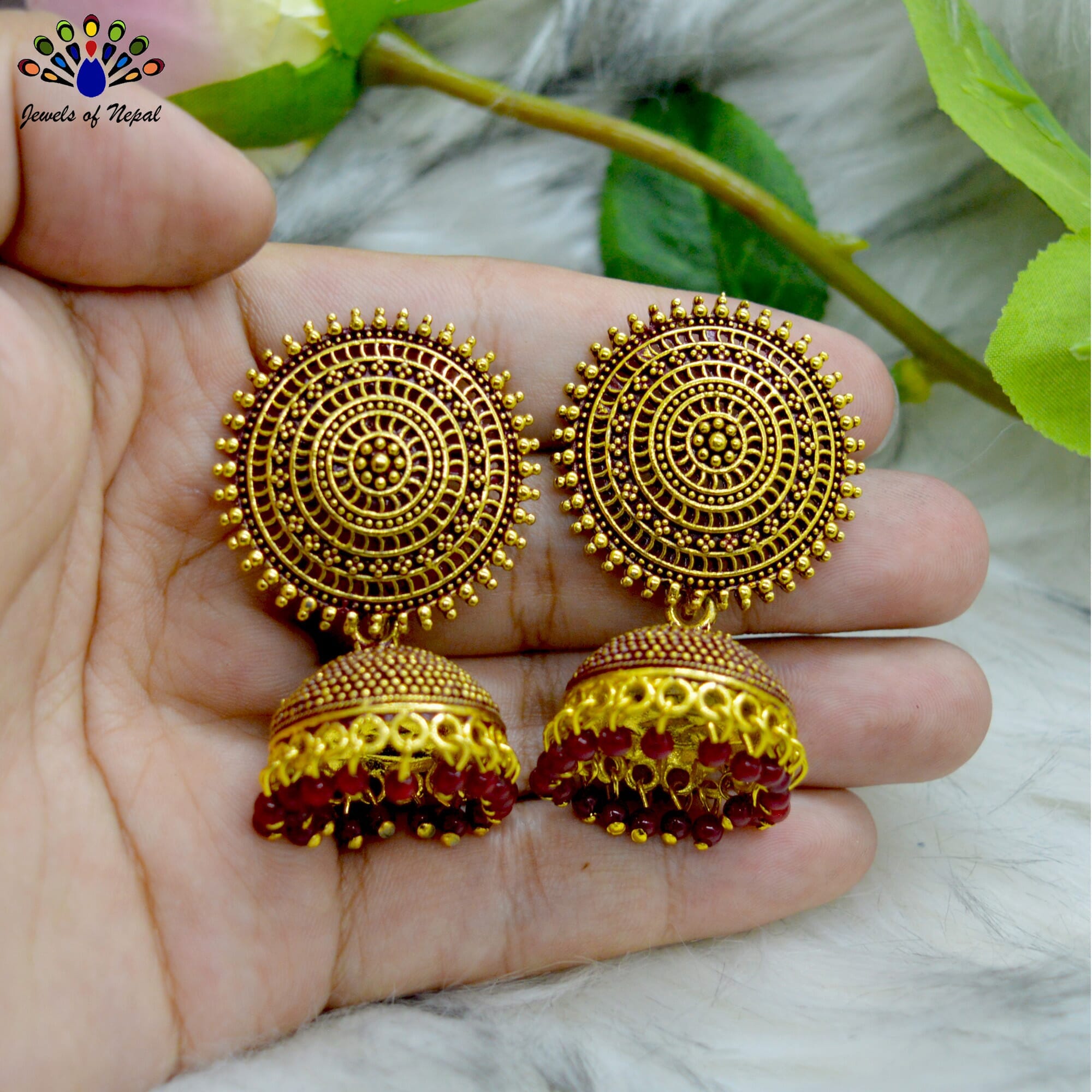 Silver / Black / Gold Toned Pinjada Earrings For Women - Image 9