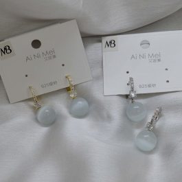 Jewels Of Nepal S925 Beads Drop Juli Style Hoop Earrings For Women