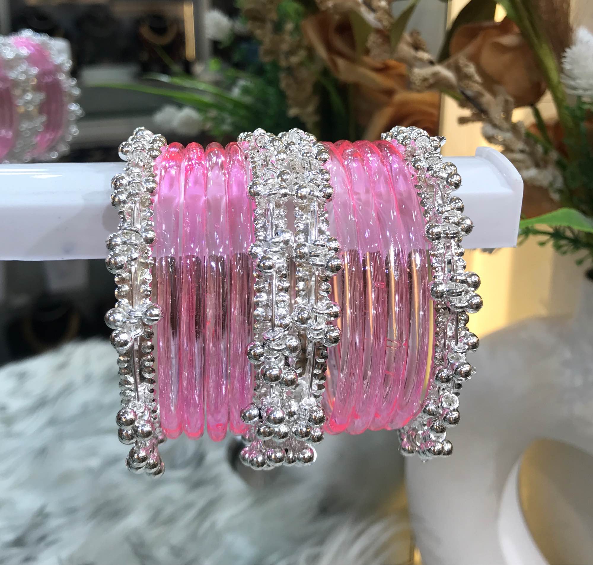 Jewels Of Nepal Blush Pink Jelly Bangle Sets For Women