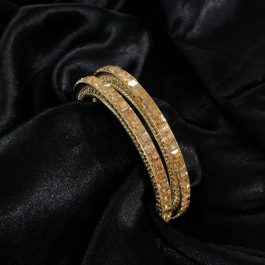 Jewels of Nepal Golden AD Stones Studded Bala / Bangles for Women