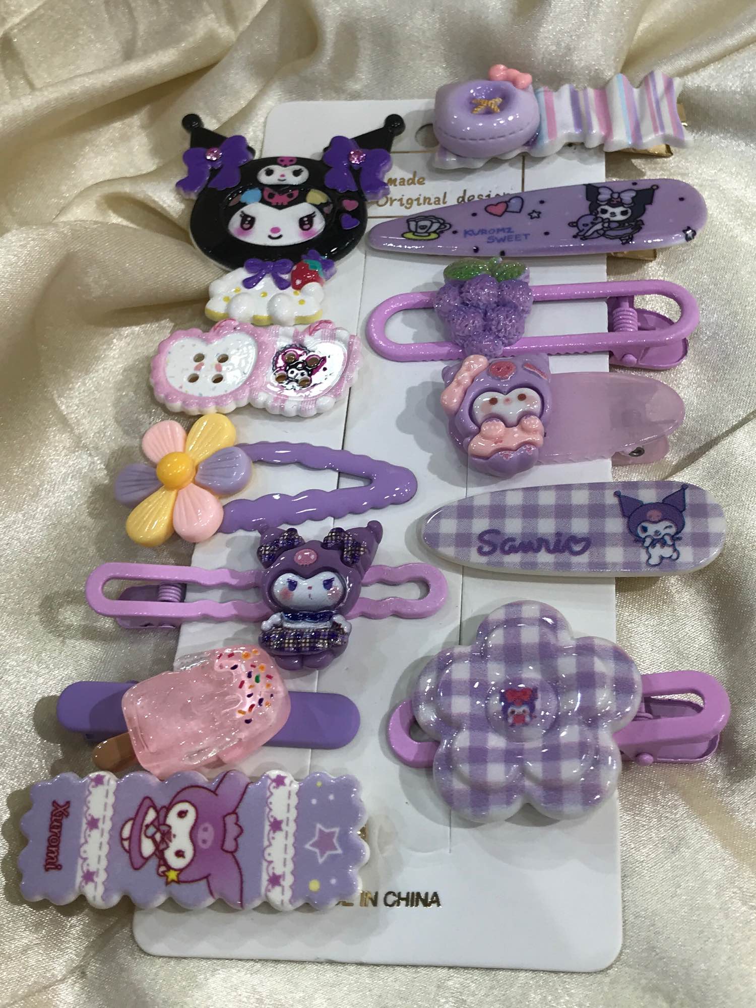 Jewels Of Nepal Hello Kitty & Cute Cartoon Hair Clips Set for Girls/ Hair Pins/ 10pcs - Image 3