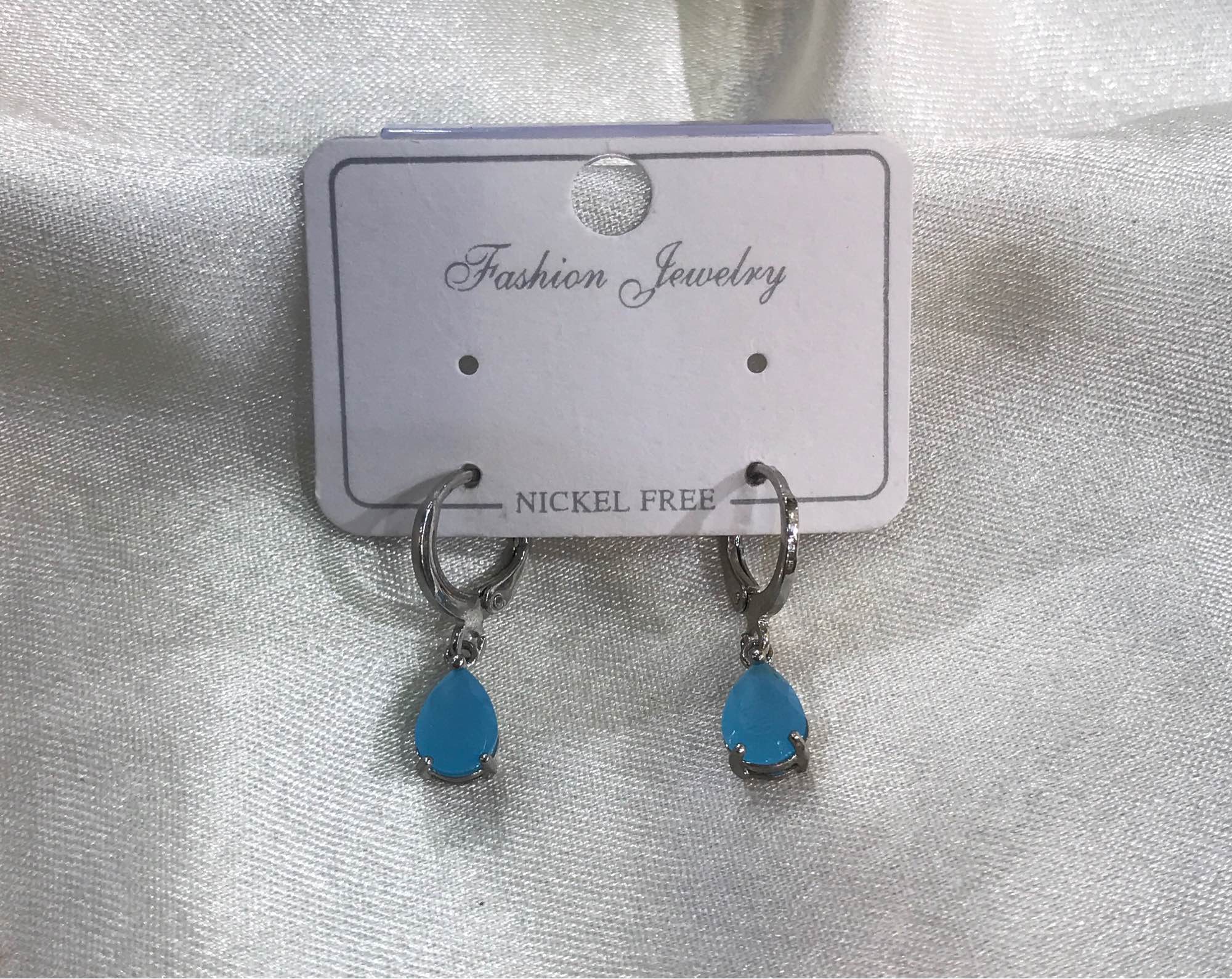 Jewels Of Nepal Drop CZ Stoned Drop Lever Back Earrings For Women - Image 3
