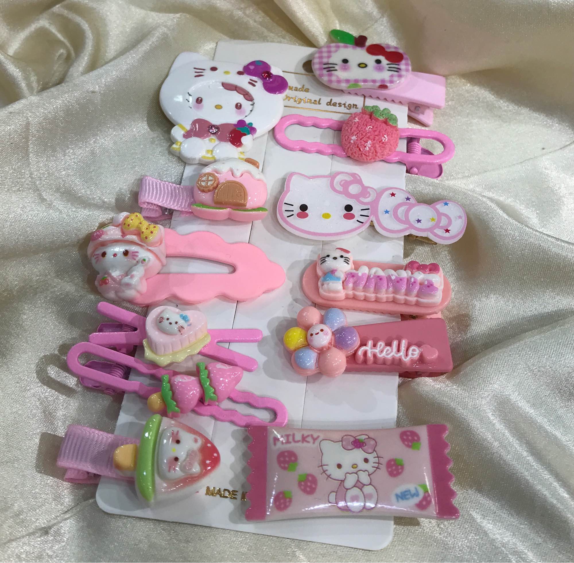 Jewels Of Nepal Hello Kitty & Cute Cartoon Hair Clips Set for Girls/ Hair Pins/ 10pcs - Image 4