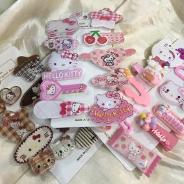 Jewels Of Nepal Hello Kitty & Cute Cartoon Hair Clips Set for Girls/ Hair Pins/ 10pcs