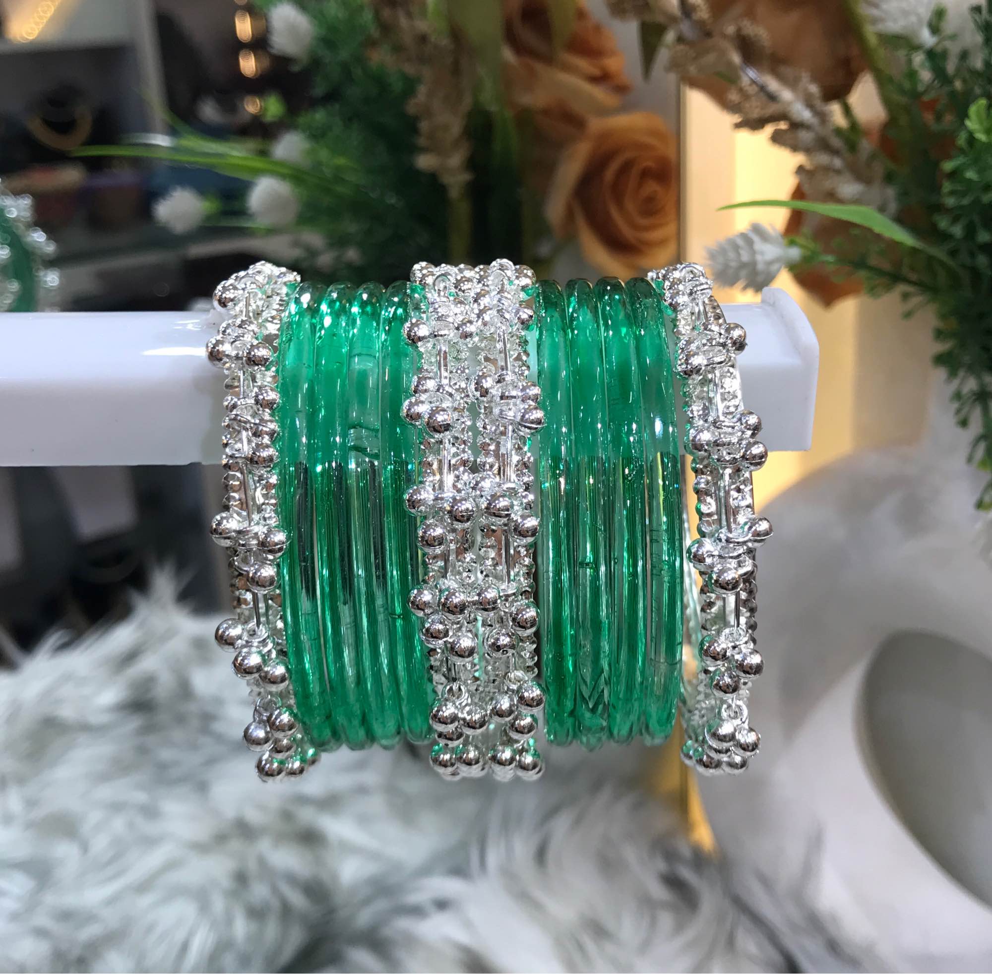 Jewels Of Nepal Green Jelly Bangle Sets For Women